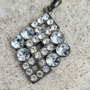 Silver Geometric Crystal Pendant